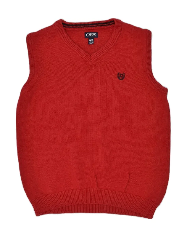 vests for layering for men -CHAPS Boys Vest Tank Top 14-15 Years XL Red Cotton