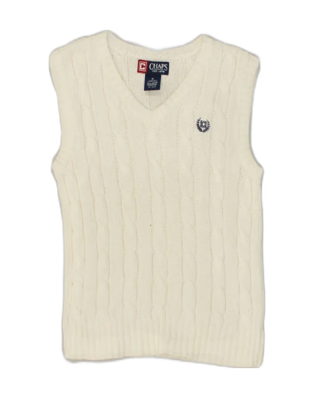 fashionable sleeveless vests for men -CHAPS Boys Vest Tank Top 5-6 Years Off White Cotton