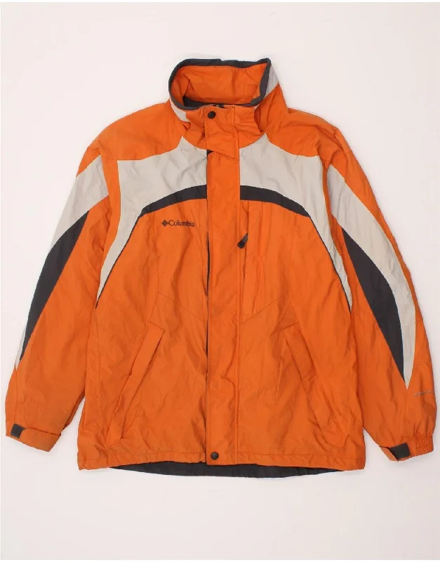 stylish winter jackets for men -COLUMBIA Mens Windbreaker Jacket UK 40 Large Orange Colourblock Nylon