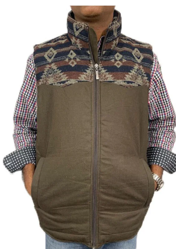 men's fashionable vests -Men's Western Aztec Vest Style#-M-24208