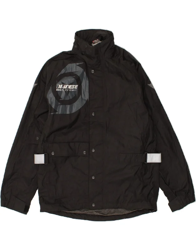 men's fleece-lined jackets -DAINESE Mens Graphic Rain Jacket UK 36 Small Black Nylon