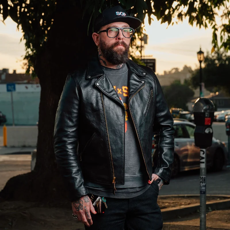 men's sport jackets -Double Helix x Snake Oil Provisions Deviant LAW Motorcycle Jacket Black