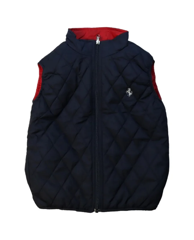 men's zippered waistcoats -Ferrari Reversible Quilted Vest 8Y