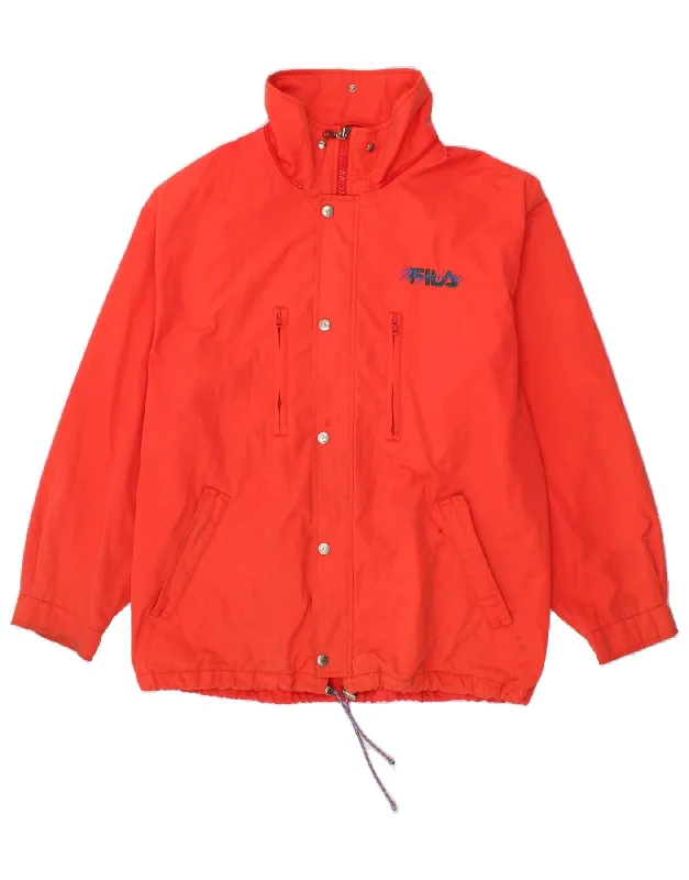 men's field jackets -FILA Mens Windbreaker Jacket IT 54 2XL Red Polyester