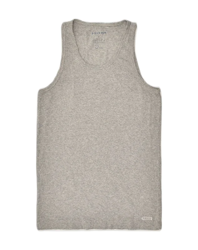 men's lightweight winter vests -G-STAR Boys Vest Top 14-15 Years Large Grey Cotton