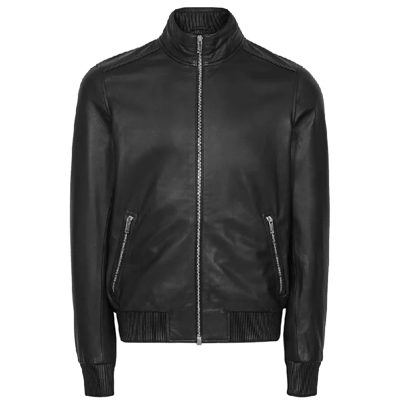 men's peacoats for casual wear -Harris Jacket In Black Crafted From Premium Leather