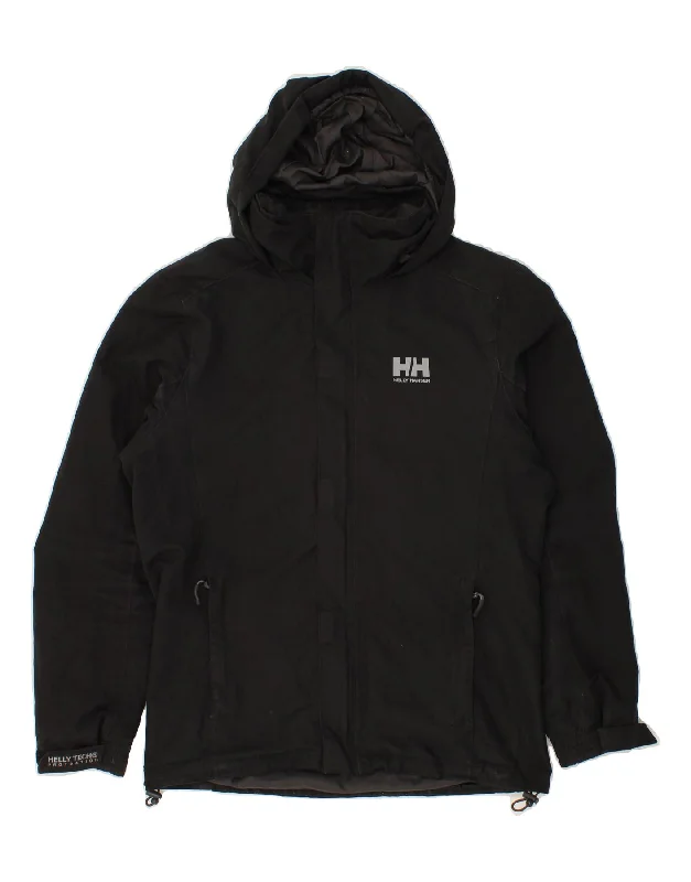 men's biker jackets -HELLY HANSEN Mens Hooded Windbreaker Jacket UK 36 Small Black Polyester