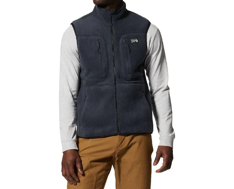 vests for layering for men -Hi Camp Fleece Vest In Dark Storm