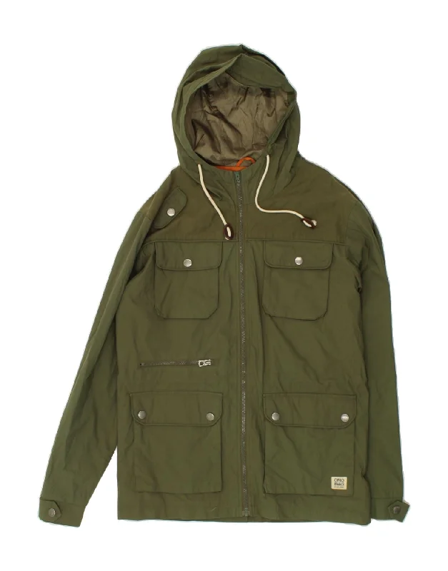 trendy jackets for men -JACK & JONES Mens Hooded Utility Jacket UK 38 Medium Khaki Polyester