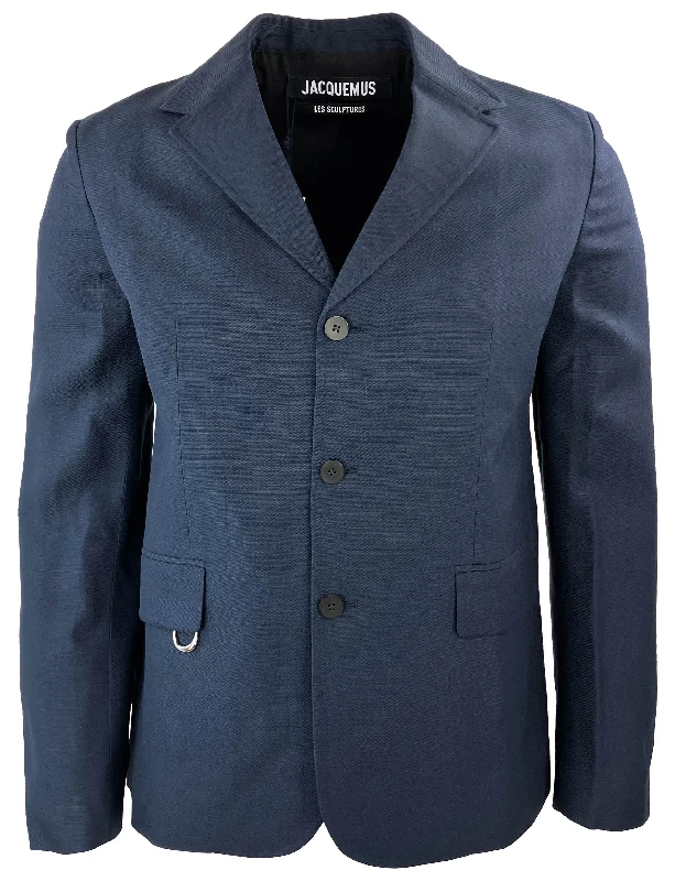 elegant waistcoats for men -Jacquemus La Veste Cabri in Dark Navy