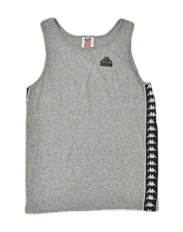 dress waistcoats for men -KAPPA Boys Loose Fit Graphic Vest Top 15-16 Years Large Grey Flecked