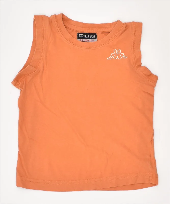 men's sleeveless jackets -KAPPA Boys Vest Top 3-4 Years Orange