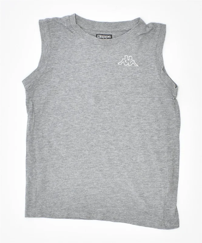 men's winter vests -KAPPA Boys Vest Top 9-10 Years Grey Cotton