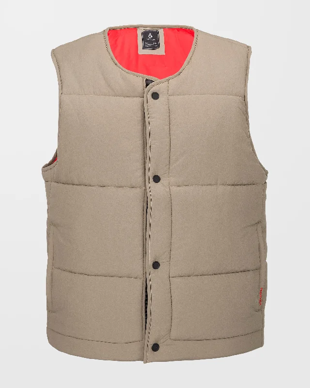 men's checkered waistcoats -Layered Up Vest - Chestnut Brown