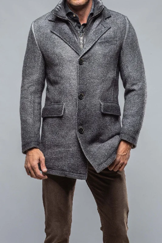 men's wool jackets -Leon Knitted Jacket In Steel