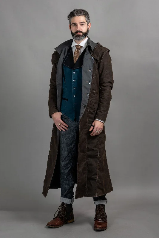 men's fleece-lined vests -Helsing Coat - Gravestone [Mens]