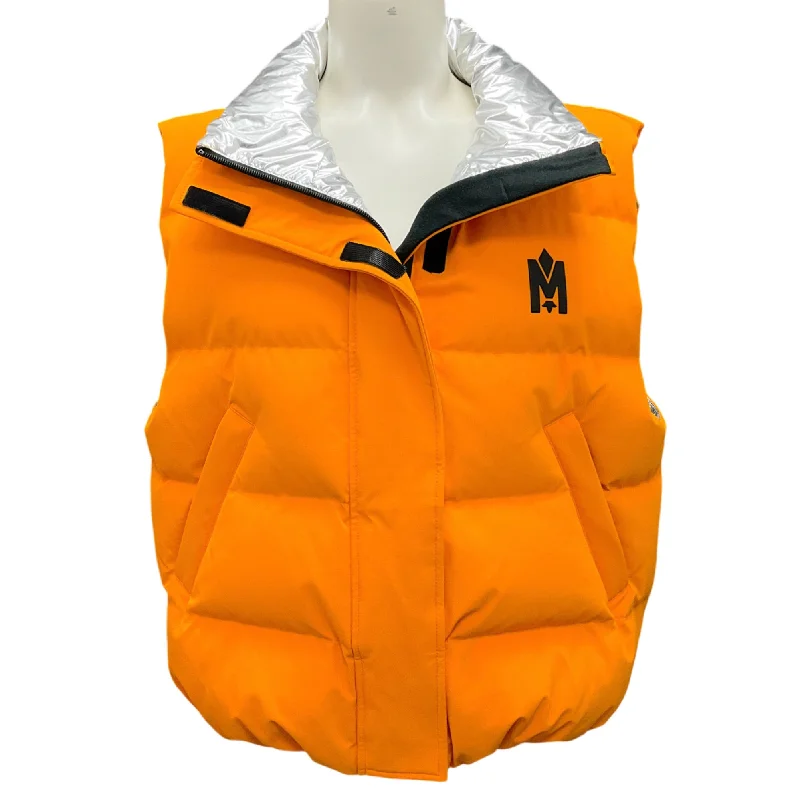 men's premium vests -Mackage Orange / Silver Metallic Neo Down Ski Vest