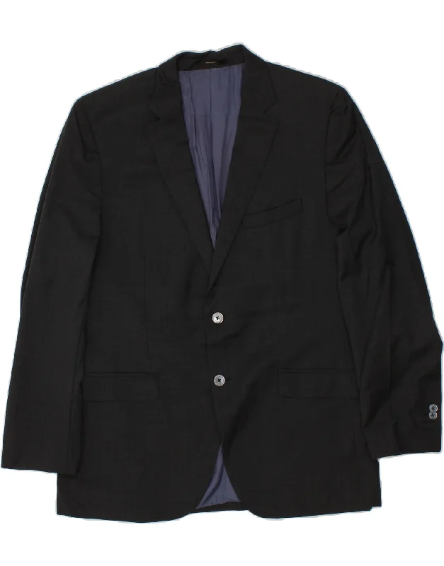 men's stylish jackets -MASSIMO DUTTI Mens 2 Button Blazer Jacket IT 54 2XL Navy Blue