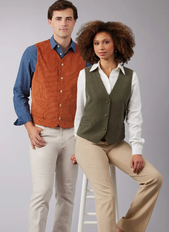 high-quality vests for men -McCalls His & Hers Lined Vests/Waistcoats M8442