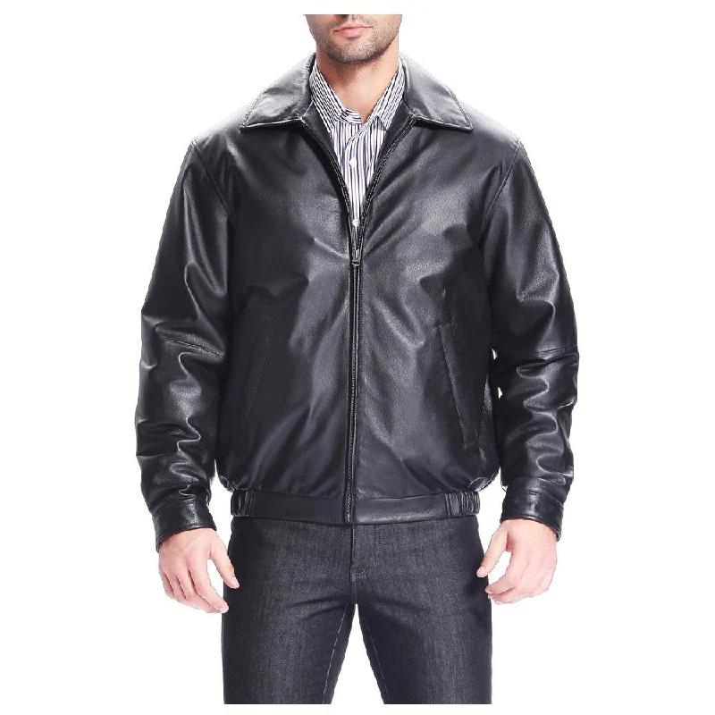 men's fitted jackets -Men Blouson Aviator Leather Jacket