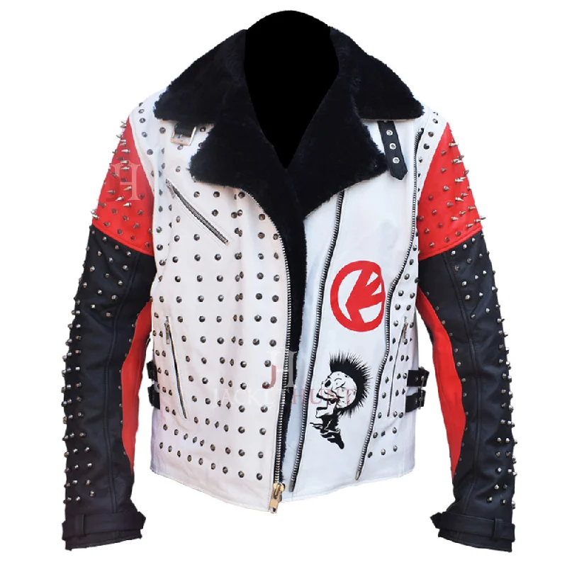 men's insulated jackets -Men Punk Rock Star Jacket