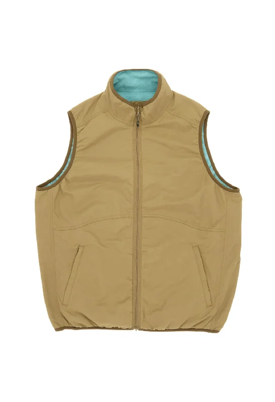 casual outdoor vests for men -Wild Things Men's Cordura Reversible Vest - Beige