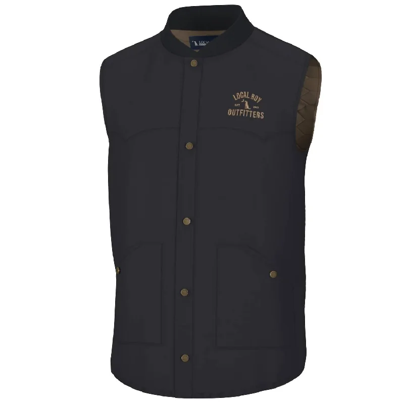 men's formal vest jackets -Men's Dutton Vest In Black/brown