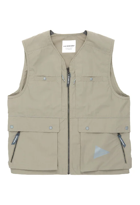 cotton vest jackets for men -And Wander Men's Tough Aramid Vest - Light Beige