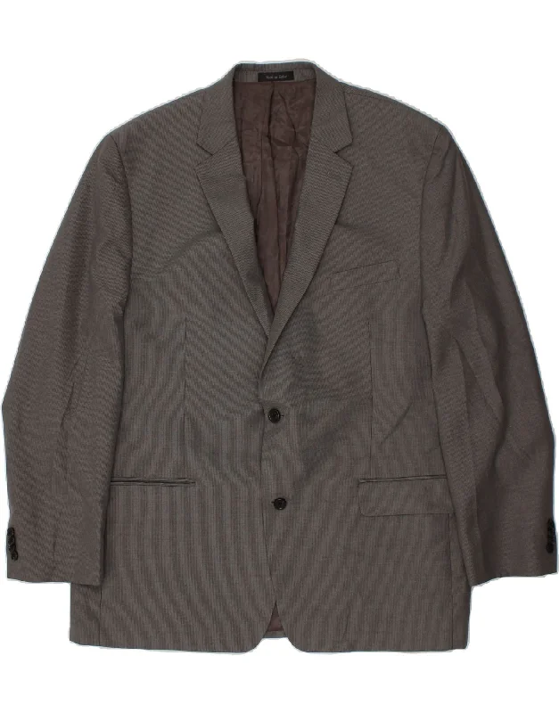 men's heavy-duty jackets -MICHAEL KORS Mens 2 Button Blazer Jacket UK 48 4XL Grey Polyester