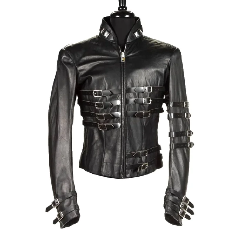 men's blazer jackets for weddings -Punk Michael Jackson Leather Jacket