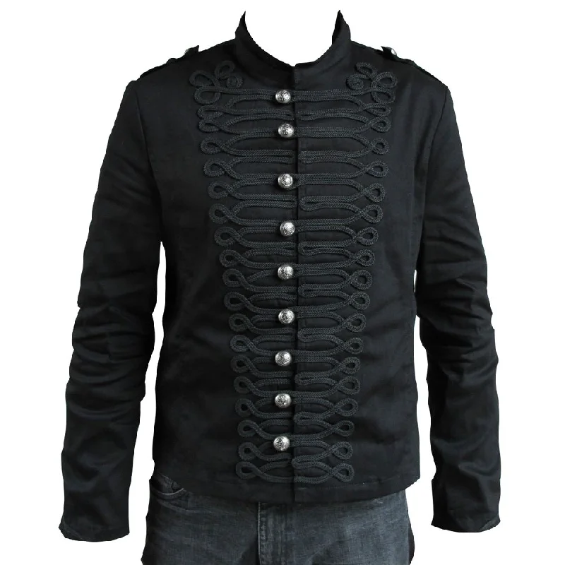 men's parka jackets -Military Parade Jacket Gothic Steampunk Army Jacket