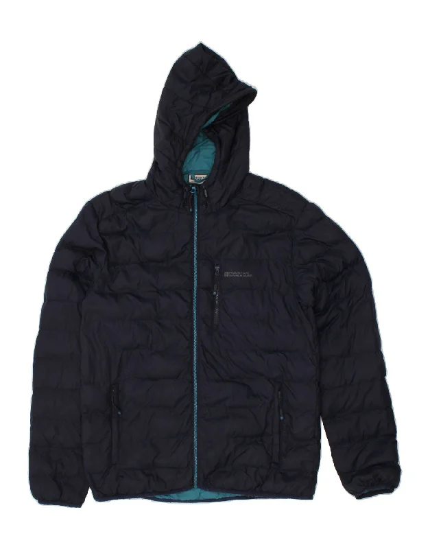 men's slim-fit blazers -MOUNTAIN WAREHOUSE Mens Hooded Padded Jacket UK 40 Large Navy Blue