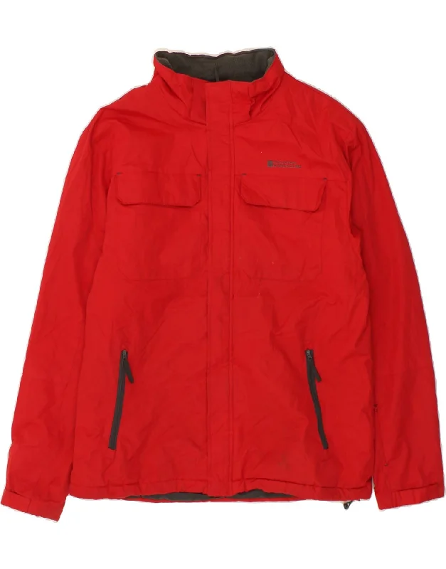 men's biker jackets -MOUNTAIN WAREHOUSE Mens Windbreaker Jacket UK 40 Large Red Polyester