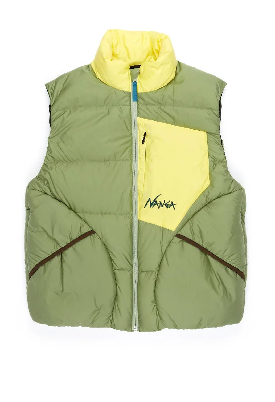 men's fashion vests -Nanga Men's Mazeno Ridge Vest - Light Khaki