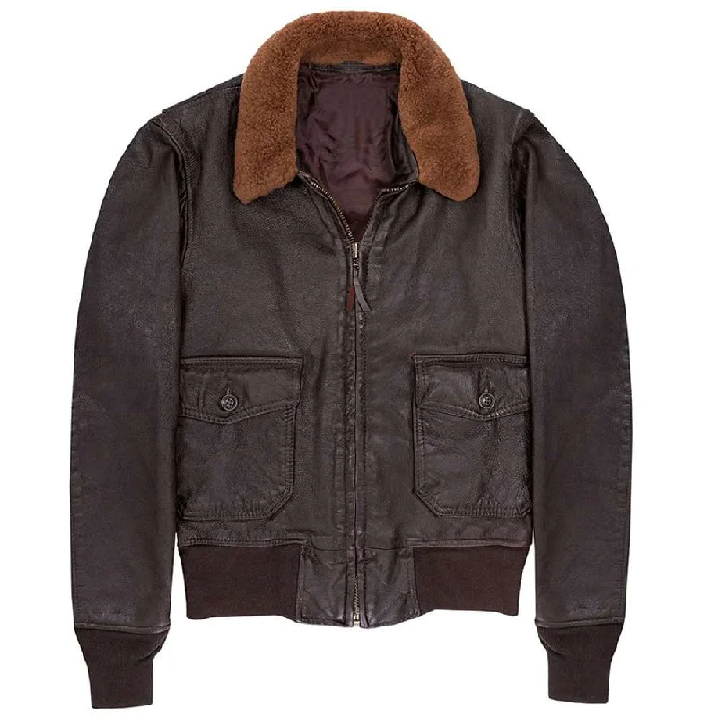 men's corduroy jackets -Naval Aviator’s Shearling Pilot Leather Jacket Mens