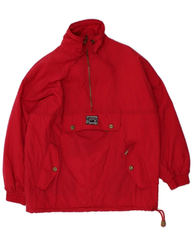 men's lightweight outdoor jackets -OLYMPIA Mens Loose Fit Anorak Jacket UK 36 Small Red Polyamide