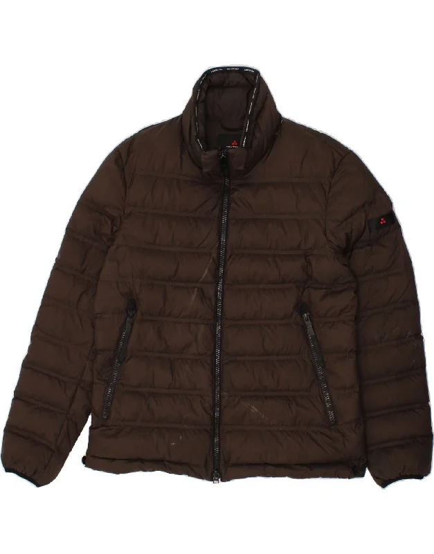 men's jacket coats for autumn -PEUTEREY Mens Padded Jacket UK 42 XL Brown Polyamide