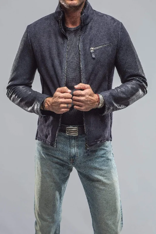 men's breathable jackets -Recontato Shearling Moto Jacket