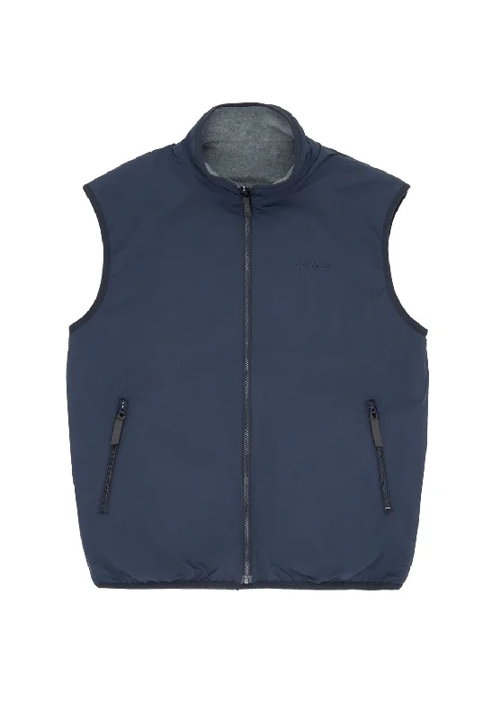 men's formal sleeveless vests -Gramicci Reversible Fleece Vest - Heather Charcoal