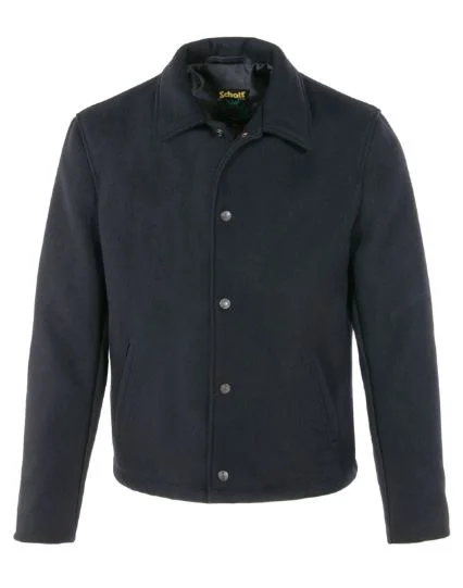 denim jackets for men -Schott Wool Coach Jacket