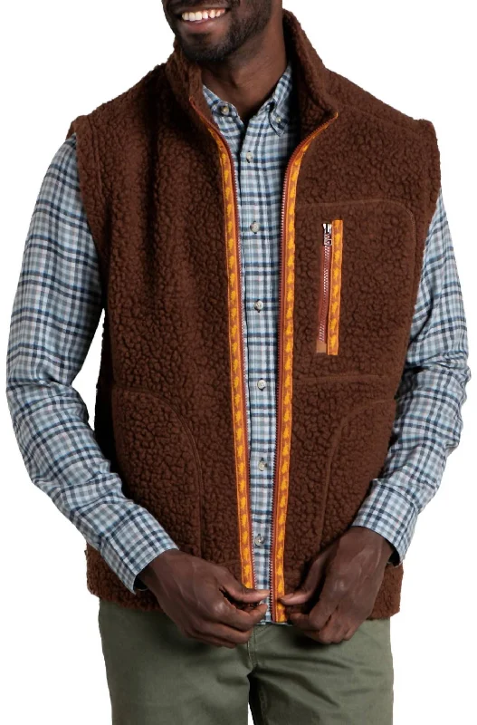 men's fitted vest jackets -Sespe Sherpa Vest In Dark Roast