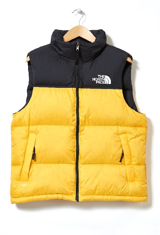 stylish formal vests for men -The North Face 1996 Retro Nuptse Men's Vest - TNF Yellow