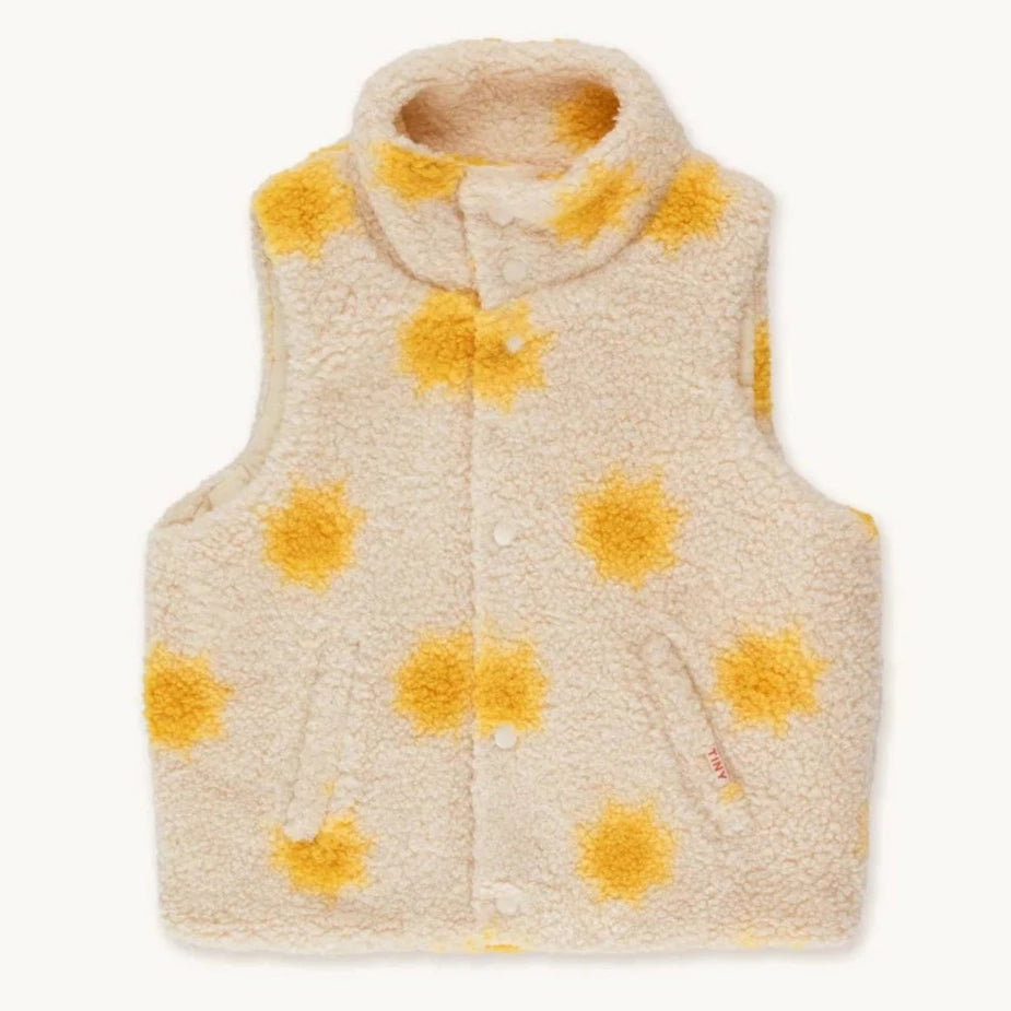 casual outdoor vests for men -TINYCOTTONS Kids Sunny Sherpa Vest - Light Cream