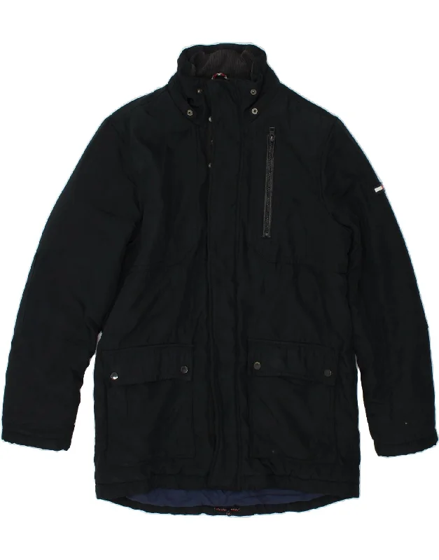 men's fleece-lined jackets -TOMMY HILFIGER Mens Windbreaker Jacket UK 40 Large Black Cotton