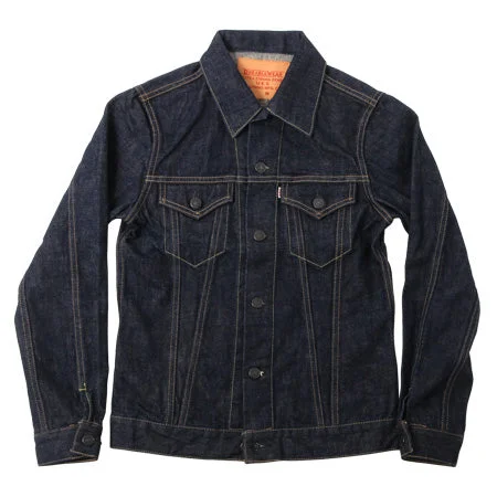 men's parkas with fur -UES 14.9oz Type 3 Denim Jacket Indigo FINAL SALE