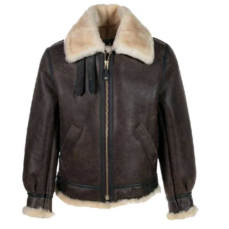 stylish winter jackets for men -Vintage B3 Shearling Bomber Leather jacket