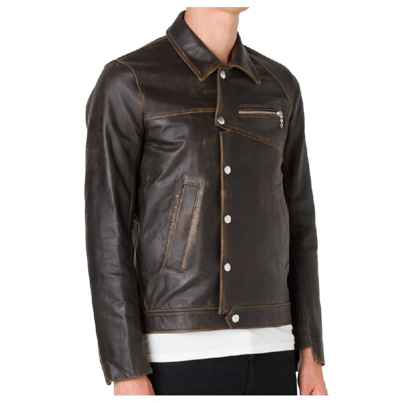 men's sporty jackets for running -Vintage Cracker Biker Jacket