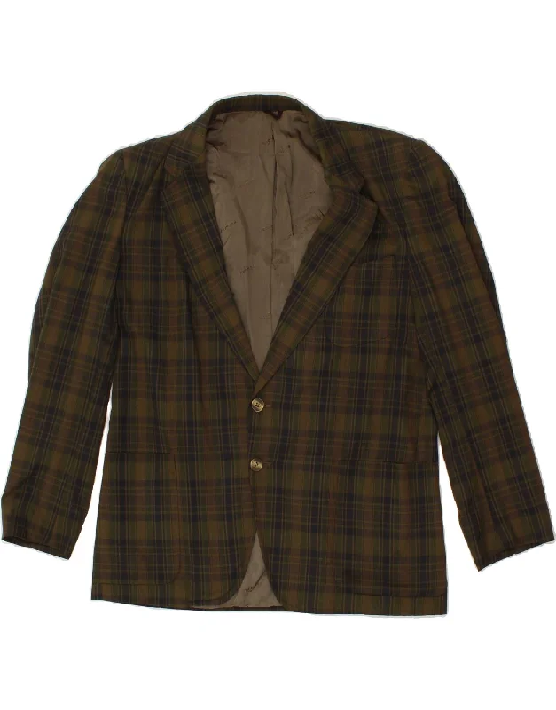 varsity jackets for men -VINTAGE Mens 2 Button Blazer Jacket UK 38 Medium Green Check