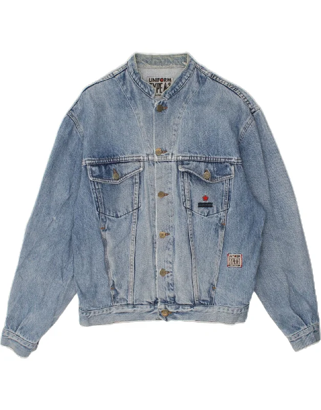 men's classic bomber jackets -VINTAGE Mens Denim Jacket UK 38 Medium Blue