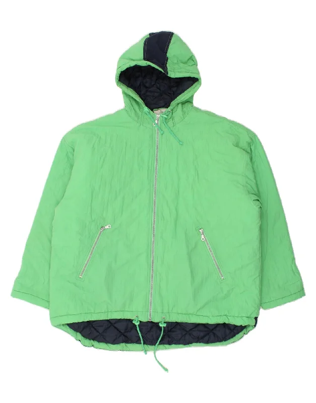 men's trench coats for winter -VINTAGE Mens Loose Fit Hooded Windbreaker Jacket UK 42 XL Green